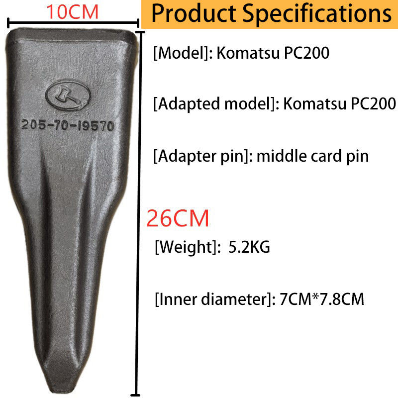 Sert dövme demir kazıcı kova dişleri PC200 2057019570 adaptör kova dişi