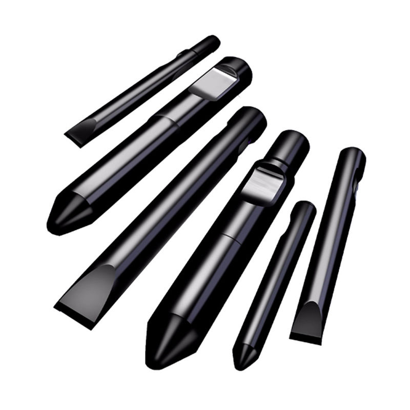 Kazı makinesi parçaları hidrolik taş çekici kırıcı kör çakmak 68mm hidrolik kırıcı çakmaklar 135mm 140mm eğimli alet