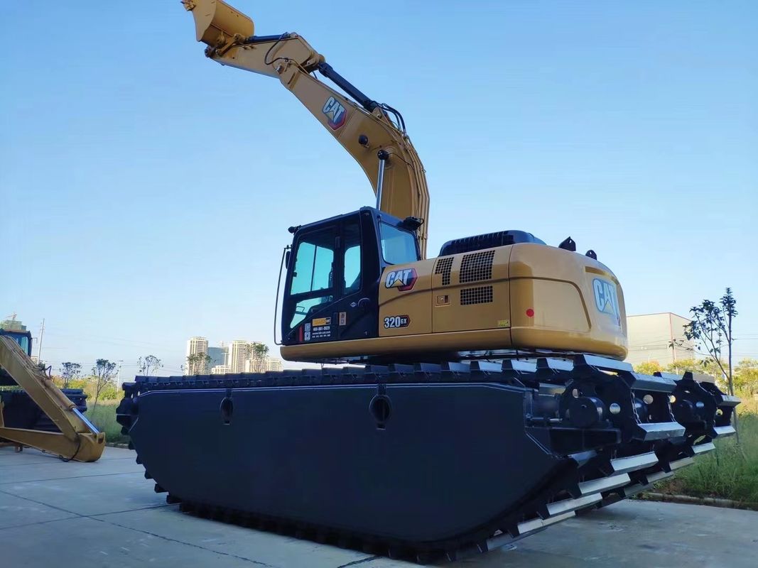 Kuctomized Amfibi Bataklık Buggy Excavator Floating Pontoon Q355b Excavator Sy135 için özel