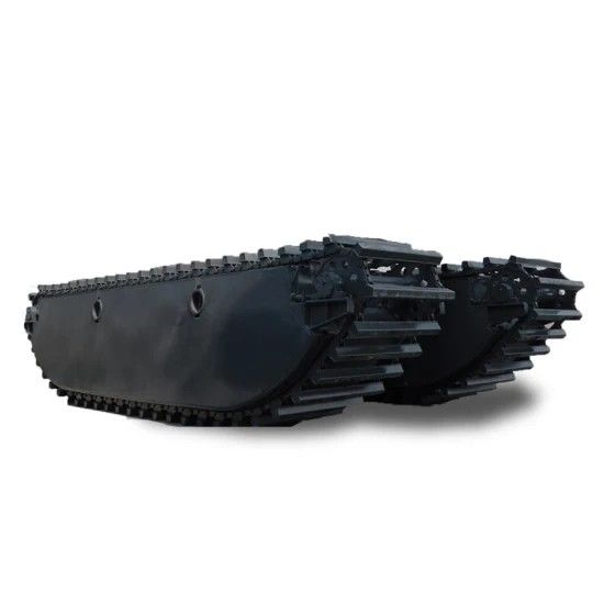 Özel Pontoon Q335B Q355B Kazıcı Pontoon Yüzen Bataklık Amfibi Pontoon SANY SY135C için