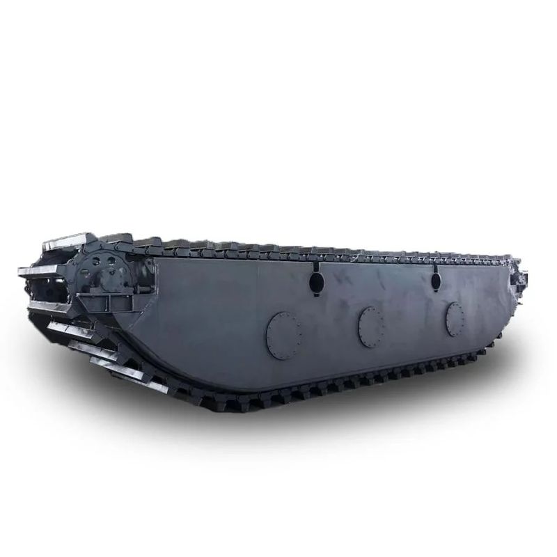 Özel yüzen amfibi kazıcı Pontoon Q355B Q690 Q345BU Alt vagon parçaları Cat 320D PC200 için kullanılan su yolu