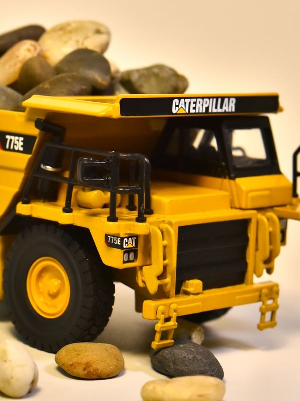 NORSCOT CAT775E Çöp Kamyonu 1/64 Ölçek Alloy Diecast Model Araç Koleksiyon Dekoru