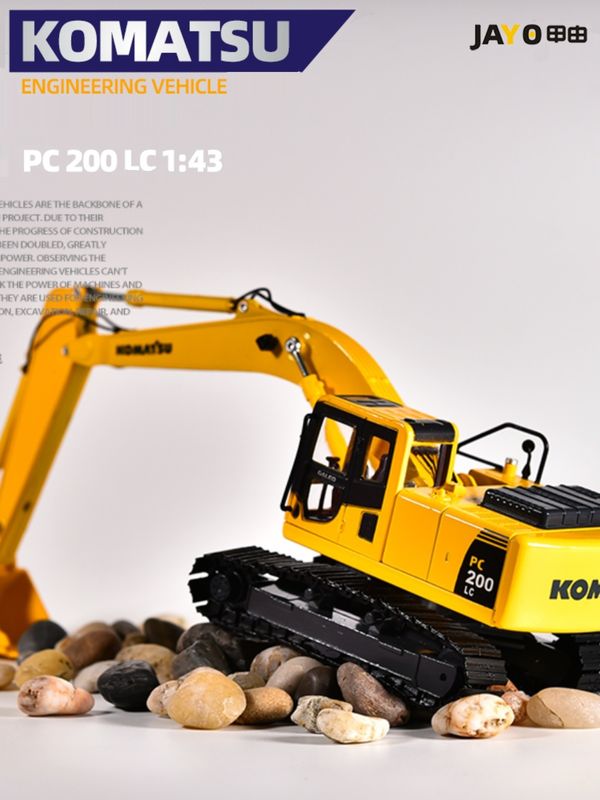 Komatsu PC200 Kazı makinesi 1/43 Ölçekli Dökme Metal Model Koleksiyonel Açma Kapıları