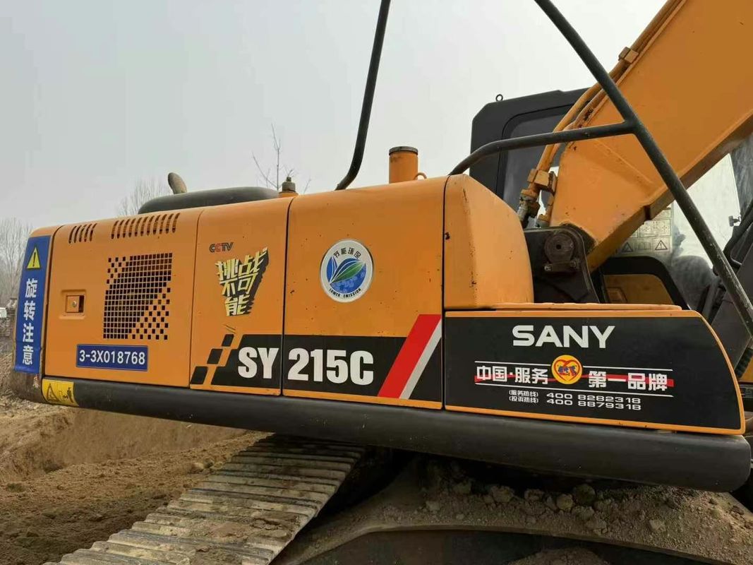 Kullanılmış Sany SY215-9 Crawler Excavator Heavy Duty İnşaat Makinesi Güvenilir Performans