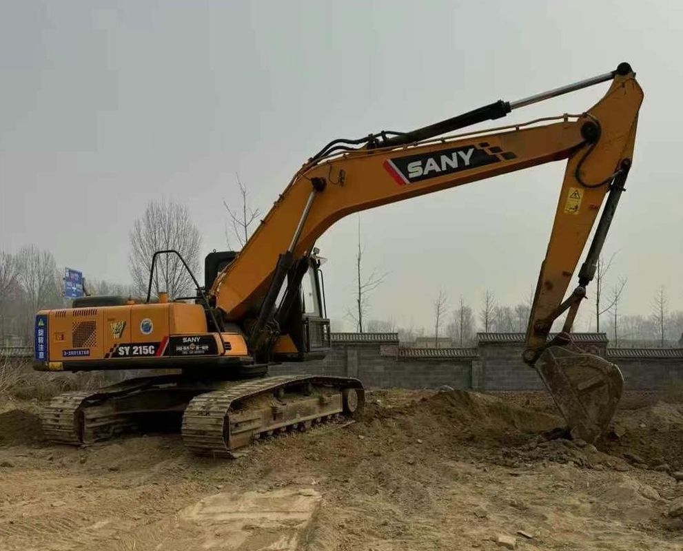 Kullanılmış Sany SY215-9 Crawler Excavator Heavy Duty İnşaat Makinesi Güvenilir Performans