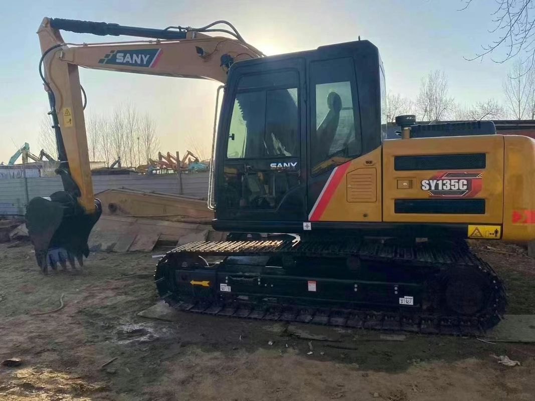 Kullanılmış SANY SY135C 13.5T Ekskavatör Tam Servis Tarihi İnşaat Madencilik Yer taşımacılığı