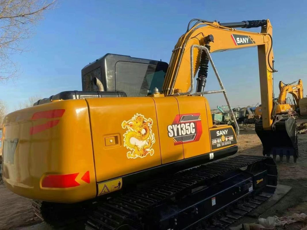 Kullanılmış SANY SY135C 13.5T Ekskavatör Tam Servis Tarihi İnşaat Madencilik Yer taşımacılığı