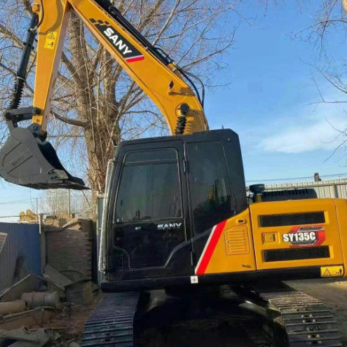 Kullanılmış SANY SY135C 13.5T Ekskavatör Tam Servis Tarihi İnşaat Madencilik Yer taşımacılığı
