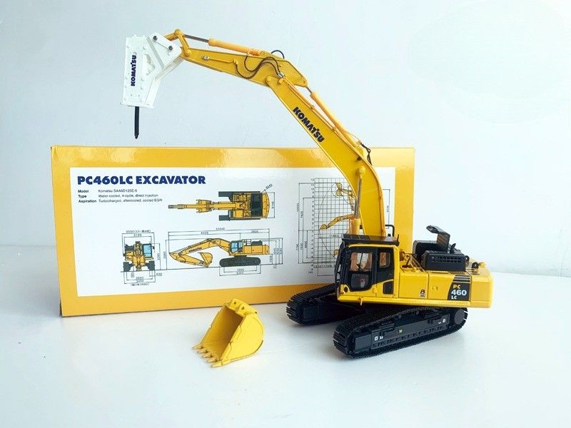 Komatsu PC460LC-8 1/50 Diecast Aloy Ekskavatör modeli hidrolik kırıcı koleksiyonlu
