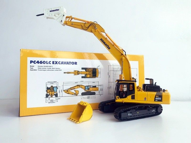 Komatsu PC460LC-8 1/50 Diecast Aloy Ekskavatör modeli hidrolik kırıcı koleksiyonlu