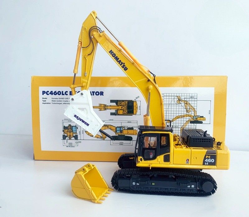 Komatsu PC460LC-8 1/50 Diecast Aloy Ekskavatör modeli hidrolik kırıcı koleksiyonlu