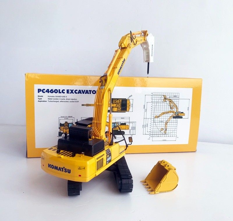 Komatsu PC460LC-8 1/50 Diecast Aloy Ekskavatör modeli hidrolik kırıcı koleksiyonlu