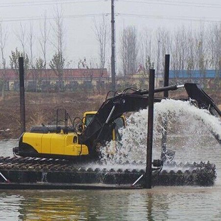 Çin OEM Kauçuk Paletli Şasi Robot Amfibi Ekskavatör Ponton Alt Takımı Satılık