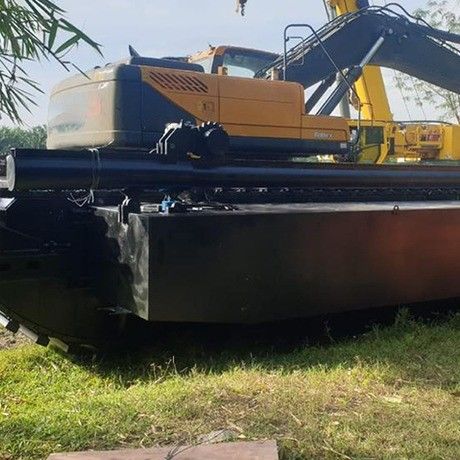 Çin OEM Kauçuk Paletli Şasi Robot Amfibi Ekskavatör Ponton Alt Takımı Satılık