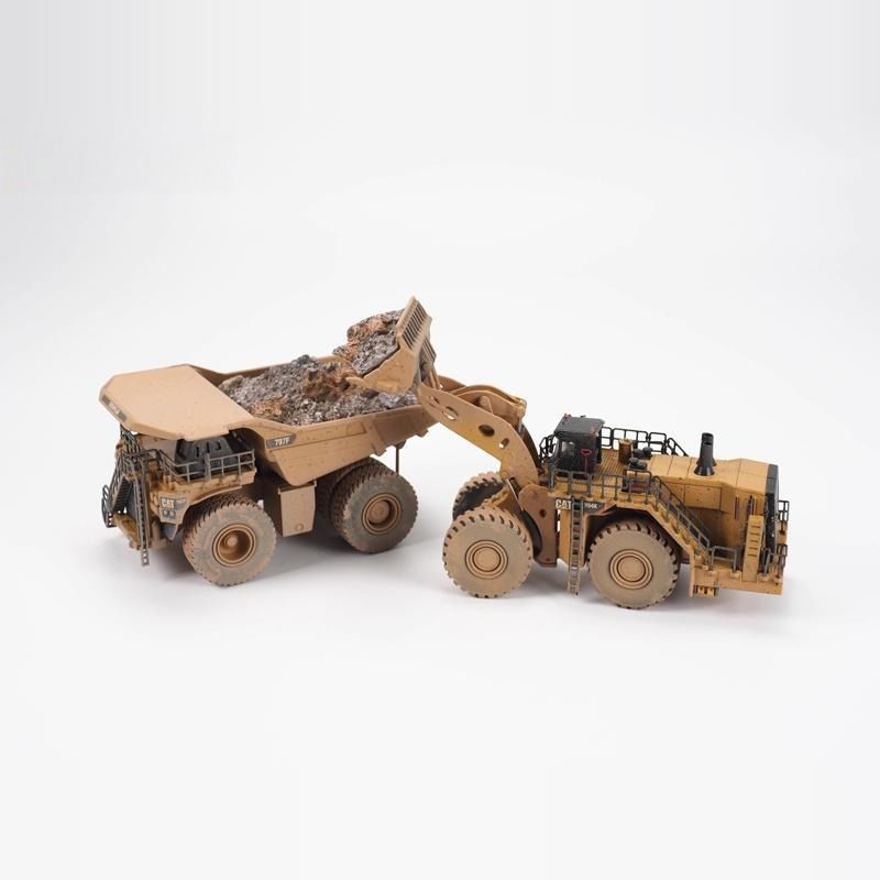 Diecast Masters 1/125 Ölçekli Tekerlekli Yükleyici & Madencilik Çöp Kamyonu Çamurlu Sahne Model Seti 85762