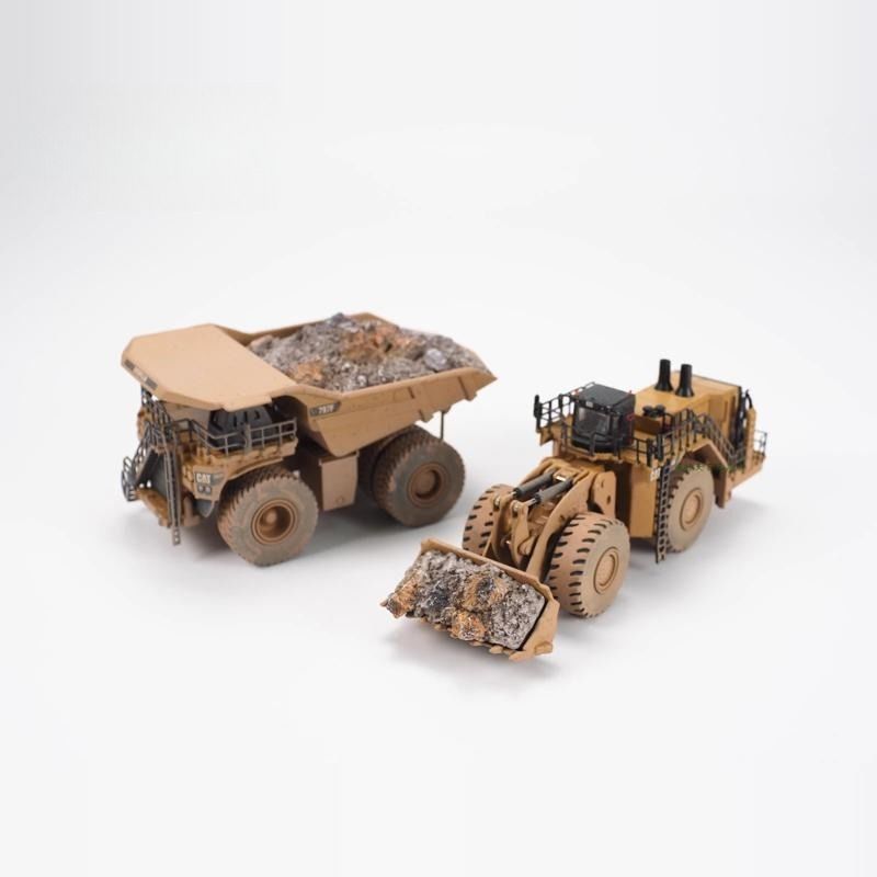 Diecast Masters 1/125 Ölçekli Tekerlekli Yükleyici & Madencilik Çöp Kamyonu Çamurlu Sahne Model Seti 85762