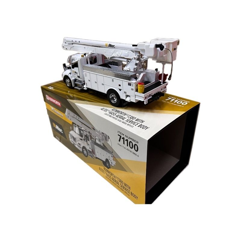 DM 1/32 Kenworth T380 Havadan Çalışma Platformu Kamyonu Alaşım İnşaat Aracı Modeli 71100