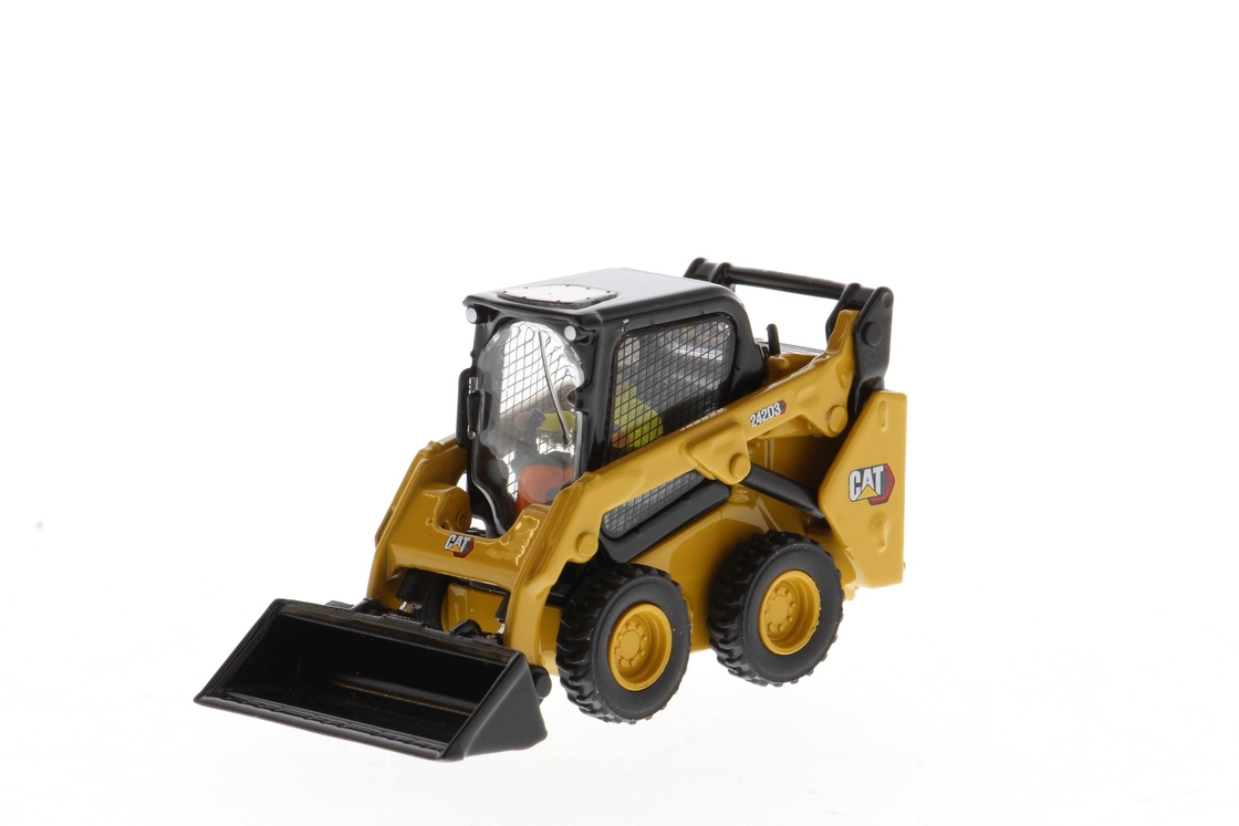 DM 1:50 CAT 242D3 Kompakt Tekerlekli Yükleyici Döküm Alaşım Model 85676 Koleksiyonluk Oyuncak