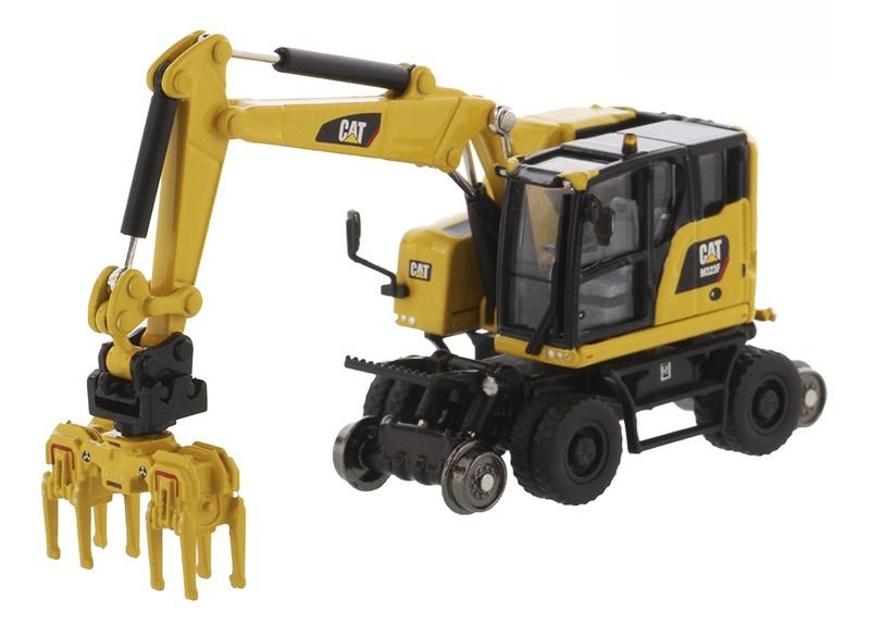 DM M323F Hidrolik Tekerlekli Kazıcı Diecast Mühendislik Modeli 85656 1:87 2 Araç ile