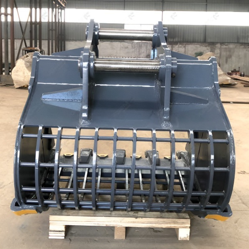 Özel 30 tonluk kazık makinesi Backhoe Skeleton Riddle Rib Bucket Heavy Duty Sorting
